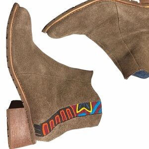 Mabacol Athena Women Handmade Suede Leather Boots US 7 multi color brown ankle